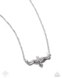 Eagle Exception - Silver Necklace - Paparazzi Accessories Necklace Bedazzle Me Pretty Mobile Fashion Boutique