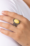 Earthen-WEAR - Yellow Ring - Paparazzi Accessories Ring Bedazzle Me Pretty Mobile Fashion Boutique