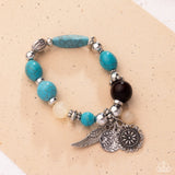 Earthy Eclecticism - Blue Bracelet - Paparazzi Accessories Bracelet Bedazzle Me Pretty Mobile Fashion Boutique