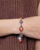 Earthy Estate - Orange Bracelet - Paparazzi Accessories Bracelet Bedazzle Me Pretty Mobile Fashion Boutique