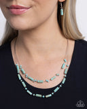 Earthy Extrovert - Blue Necklace - Paparazzi Accessories Necklace Bedazzle Me Pretty Mobile Fashion Boutique