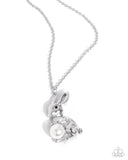 Easter Bunny - White Necklace - Paparazzi Accessories Necklace Bedazzle Me Pretty Mobile Fashion Boutique