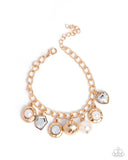 Easy Excellence - Gold Bracelet - Paparazzi Accessories Bracelet Bedazzle Me Pretty Mobile Fashion Boutique