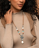 Eclectic Elegance - White Necklace - Paparazzi Accessories Necklace Bedazzle Me Pretty Mobile Fashion Boutique