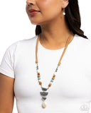 Eclectic Elegance - White Necklace - Paparazzi Accessories Necklace Bedazzle Me Pretty Mobile Fashion Boutique