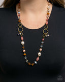 Eclectic Embrace - Brass Necklace - Paparazzi Accessories Necklace Bedazzle Me Pretty Mobile Fashion Boutique