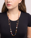 Eclectic Embrace - Copper Necklace - Paparazzi Accessories Necklace Bedazzle Me Pretty Mobile Fashion Boutique