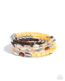 Eclectic Empire - Yellow Bracelet - Paparazzi Accessories Bracelet Bedazzle Me Pretty Mobile Fashion Boutique