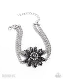Edge of Elegance - Silver Bracelet - Paparazzi Accessories Bracelet Bedazzle Me Pretty Mobile Fashion Boutique
