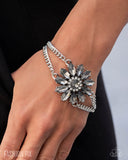 Edge of Elegance - Silver Bracelet - Paparazzi Accessories Bracelet Bedazzle Me Pretty Mobile Fashion Boutique