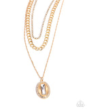 Edgy Empire - Gold Necklace - Paparazzi Accessories Necklace Bedazzle Me Pretty Mobile Fashion Boutique