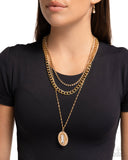 Edgy Empire - Gold Necklace - Paparazzi Accessories Necklace Bedazzle Me Pretty Mobile Fashion Boutique