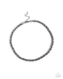 Edgy Etching - Black Necklace - Paparazzi Accessories Necklace Bedazzle Me Pretty Mobile Fashion Boutique