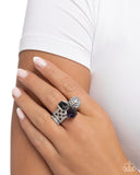 Edgy Expectation - Purple Ring - Paparazzi Accessories Ring Bedazzle Me Pretty Mobile Fashion Boutique