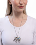 Educated Elephant - Blue Necklace - Paparazzi Accessories Necklace Bedazzle Me Pretty Mobile Fashion Boutique