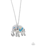 Educated Elephant - Blue Necklace - Paparazzi Accessories Necklace Bedazzle Me Pretty Mobile Fashion Boutique