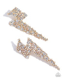 Electric Effulgence - Gold Post Earrings - Paparazzi Accessories Post Earrings Bedazzle Me Pretty Mobile Fashion Boutique