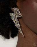 Electric Effulgence - Gold Post Earrings - Paparazzi Accessories Post Earrings Bedazzle Me Pretty Mobile Fashion Boutique