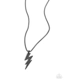 Electric Encore - Black Mens Necklace - Paparazzi Accessories Mens Necklace Bedazzle Me Pretty Mobile Fashion Boutique