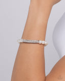 Elegance Embodied - White Bracelet - Paparazzi Accessories Bracelet Bedazzle Me Pretty Mobile Fashion Boutique