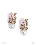 Elegant Evolution - Gold Clip-On Earrings - Paparazzi Accessories Clip-On Earrings Bedazzle Me Pretty Mobile Fashion Boutique