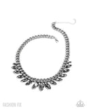 Elegant Exception - Silver Necklace - Paparazzi Accessories Necklace Bedazzle Me Pretty Mobile Fashion Boutique