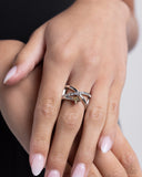 Elegantly Engaged - Brown Ring - Paparazzi Accessories Ring Bedazzle Me Pretty Mobile Fashion Boutique