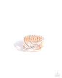 Elegantly Engaged - Rose Gold Ring - Paparazzi Accessories Ring Bedazzle Me Pretty Mobile Fashion Boutique