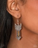 Elemental Exhibit - Brown Earrings - Paparazzi Accessories Earrings Bedazzle Me Pretty Mobile Fashion Boutique