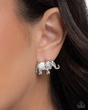 Elephant Eloquence - Silver Post Earrings - Paparazzi Accessories Post Earrings Bedazzle Me Pretty Mobile Fashion Boutique