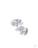 Elephant Eloquence - Silver Post Earrings - Paparazzi Accessories Post Earrings Bedazzle Me Pretty Mobile Fashion Boutique
