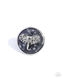 Elephant Etude - Black Ring - Paparazzi Accessories Ring Bedazzle Me Pretty Mobile Fashion Boutique