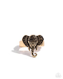 Elephant Whisper - Gold Ring - Paparazzi Accessories Ring Bedazzle Me Pretty Mobile Fashion Boutique