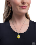Elevated Easter - Yellow Necklace - Paparazzi Accessories Necklace Bedazzle Me Pretty Mobile Fashion Boutique