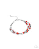 Elite Explorer - Red Bracelet - Paparazzi Accessories Bracelet Bedazzle Me Pretty Mobile Fashion Boutique