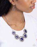 Elliptical Effervescence - Purple Necklace - Paparazzi Accessories Necklace Bedazzle Me Pretty Mobile Fashion Boutique