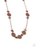 Elongated Elegance - Copper Necklace - Paparazzi Accessories Necklace Bedazzle Me Pretty Mobile Fashion Boutique