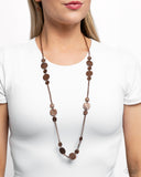 Elongated Elegance - Copper Necklace - Paparazzi Accessories Necklace Bedazzle Me Pretty Mobile Fashion Boutique