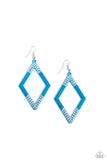Eloquently Edgy - Blue Earrings - Paparazzi Accessories Earrings Bedazzle Me Pretty Mobile Fashion Boutique