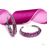 Embedded Edge - Pink Earrings - Paparazzi Accessories Earrings Bedazzle Me Pretty Mobile Fashion Boutique