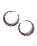 Embedded Edge - Pink Earrings - Paparazzi Accessories Earrings Bedazzle Me Pretty Mobile Fashion Boutique