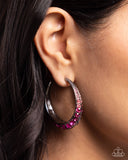Embedded Edge - Pink Earrings - Paparazzi Accessories Earrings Bedazzle Me Pretty Mobile Fashion Boutique