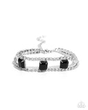Embedded Elegance - Black Bracelet - Paparazzi Accessories Bracelet Bedazzle Me Pretty Mobile Fashion Boutique