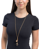 Embellished Effort - Gold Lanyard - Paparazzi Accessories Lanyard Bedazzle Me Pretty Mobile Fashion Boutique