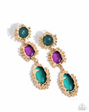Emotional Elegance - Green Post Earrings - Paparazzi Accessories Post Earrings Bedazzle Me Pretty Mobile Fashion Boutique