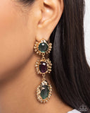Emotional Elegance - Green Post Earrings - Paparazzi Accessories Post Earrings Bedazzle Me Pretty Mobile Fashion Boutique
