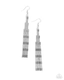 Empire State Etiquette - Silver Earrings - Paparazzi Accessories Earrings Bedazzle Me Pretty Mobile Fashion Boutique