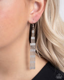 Empire State Etiquette - Silver Earrings - Paparazzi Accessories Earrings Bedazzle Me Pretty Mobile Fashion Boutique