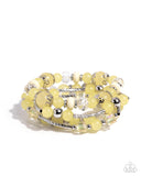 Endearing Ease - Yellow Bracelet - Paparazzi Accessories Bracelet Bedazzle Me Pretty Mobile Fashion Boutique