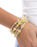 Endearing Ease - Yellow Bracelet - Paparazzi Accessories Bracelet Bedazzle Me Pretty Mobile Fashion Boutique
